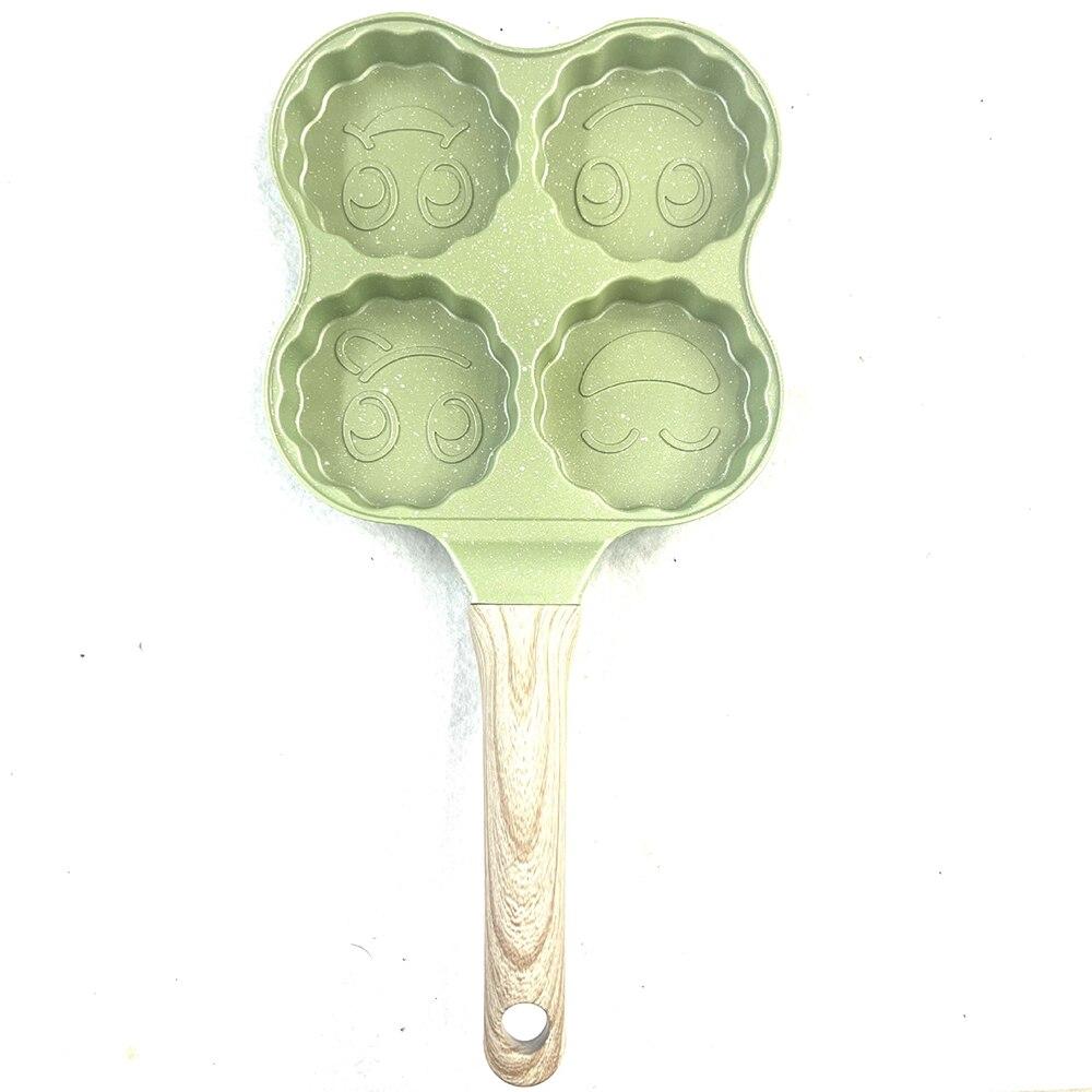 

1шт домашняя креативная пористая сковорода медицинский камень антипригарное покрытие деревянная ручка мини-сковорода для яиц и пельменей для завтрака