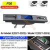 4IN1 For Tesla Model 3/ Y 2021-23 Docking Station Quick Charger USB LED Shunt Hub Extension Center Console 4 Ports Smart Sensor