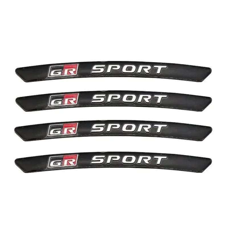 4 st x Aluminium GR Sport Logotyp Hjul Fälg Klistermärken Dekaler För GRSPORT Emblem Märke YARiS Corolla RAV4 Camry Prado Highland