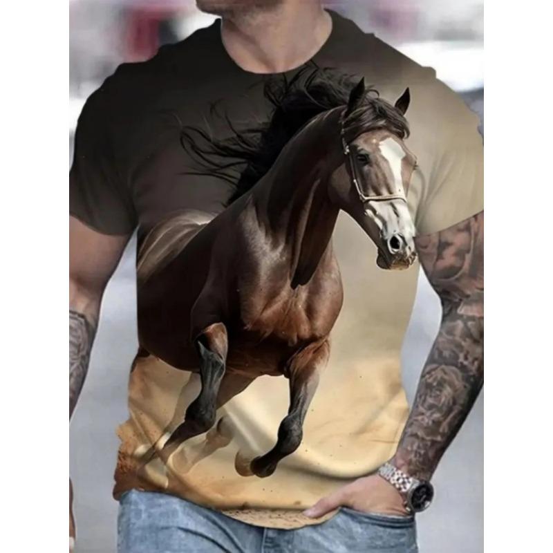 Men's 3D Printed T-Shirt Short Sleeve O-Neck Pullover Casual Top