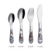 Couverts enfant - exzact - 4 pièces - inox - compatible lave-vaisselle - ensemble complet