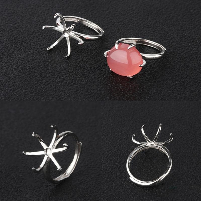 Set of 4 Elegant Blank Claw Rings Support  Adjustable Blank Claw Rings Base Setting Perfect Gift for Jewelry Enthusiasts