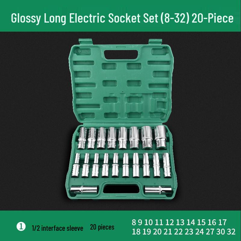 Extended Electric Hex Socket Hand Drill and Impact Wrench Tool Set