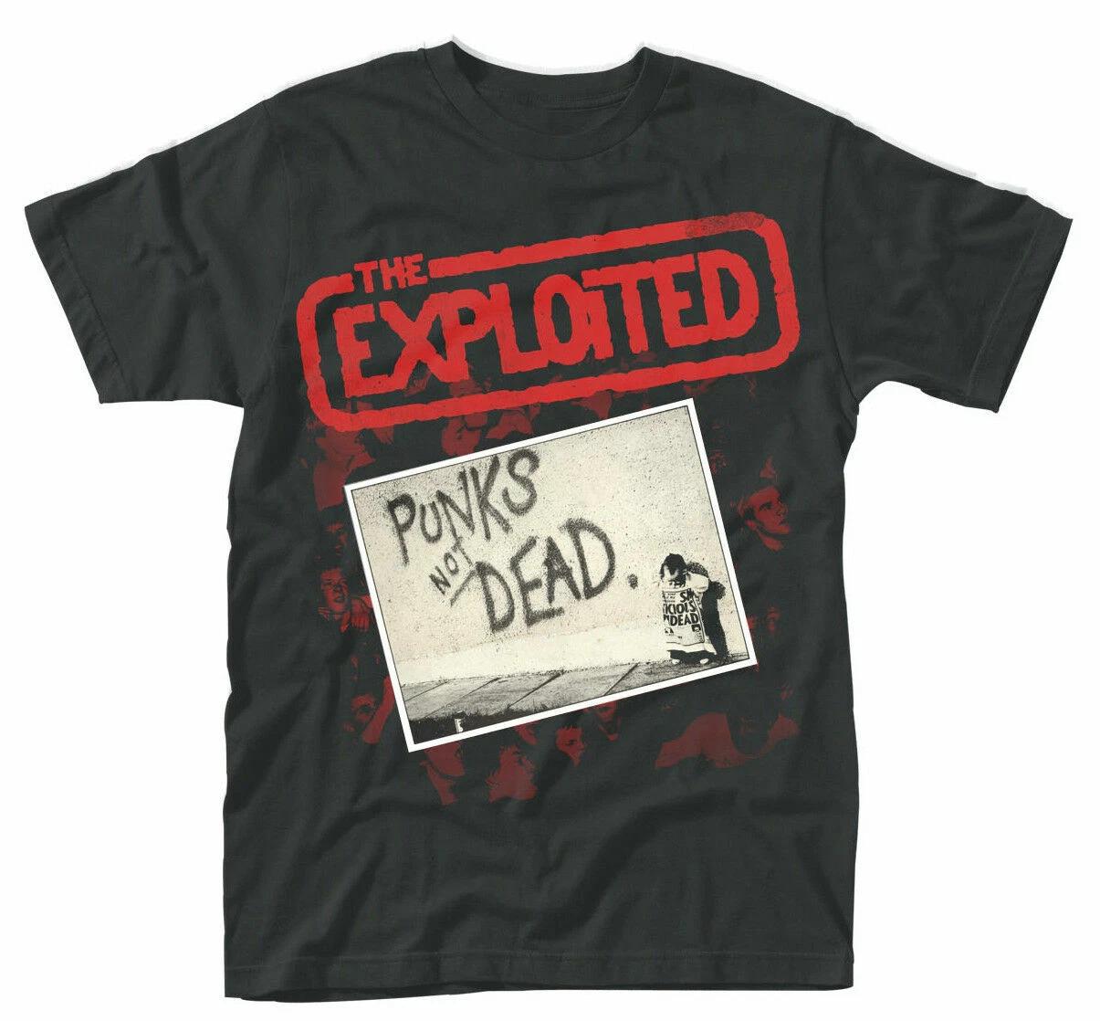 Official The Exploited T Shirt Punks Not Dead Black Mens Classic Punk Rock Tee L