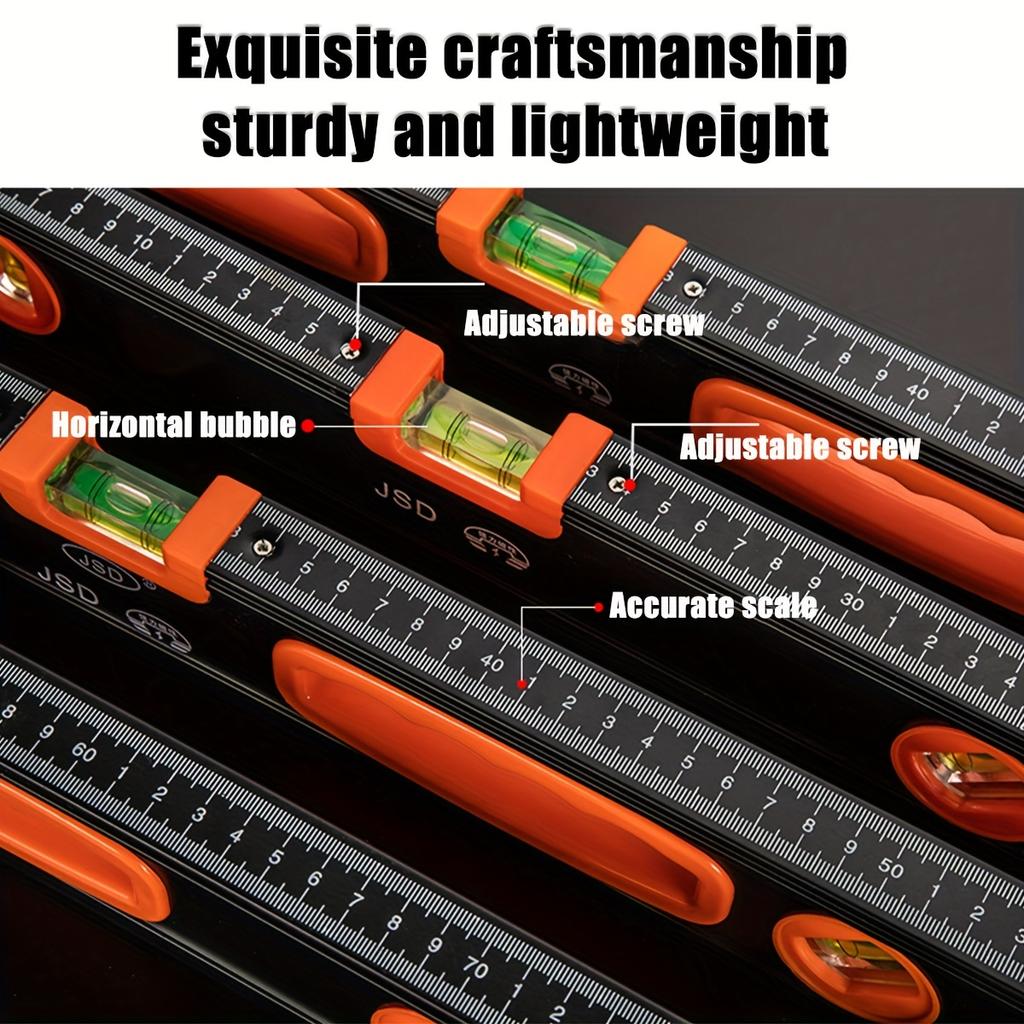 Level Tool,Mechanical Level, Bubble Vials Ruler, Aluminum Alloy Leveler Tool Shock-Resistant for Measuring Plumbing