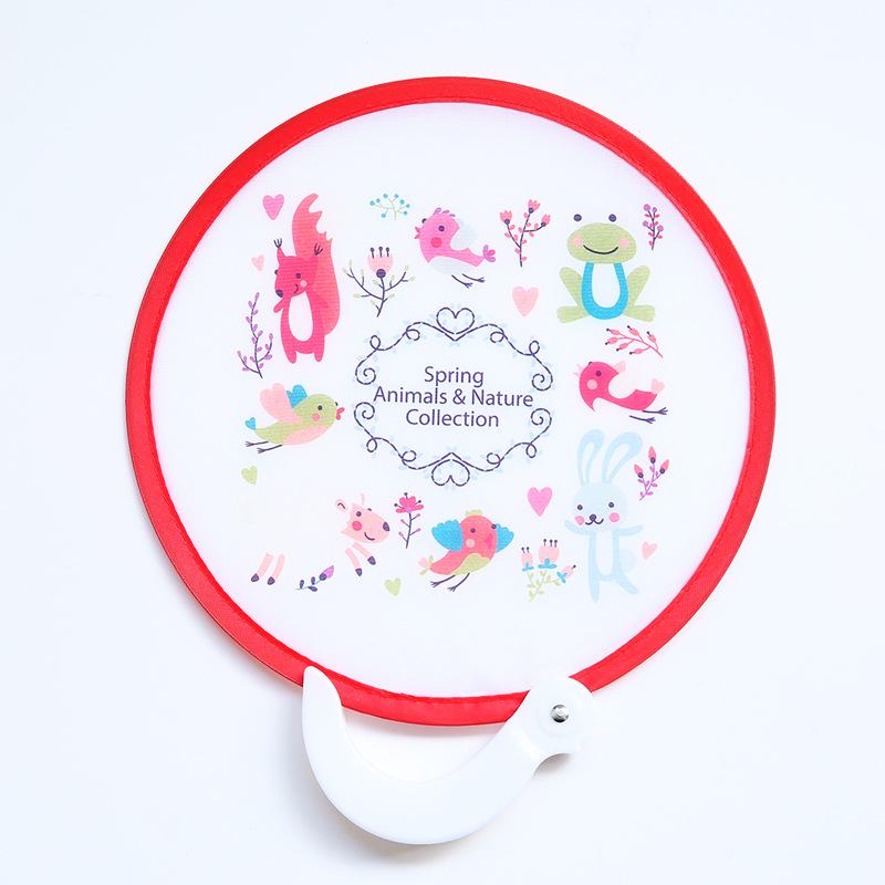 Children's Cartoon Mini Round Folding Fan - Portable and Compact Summer Fan for Kids and Adults