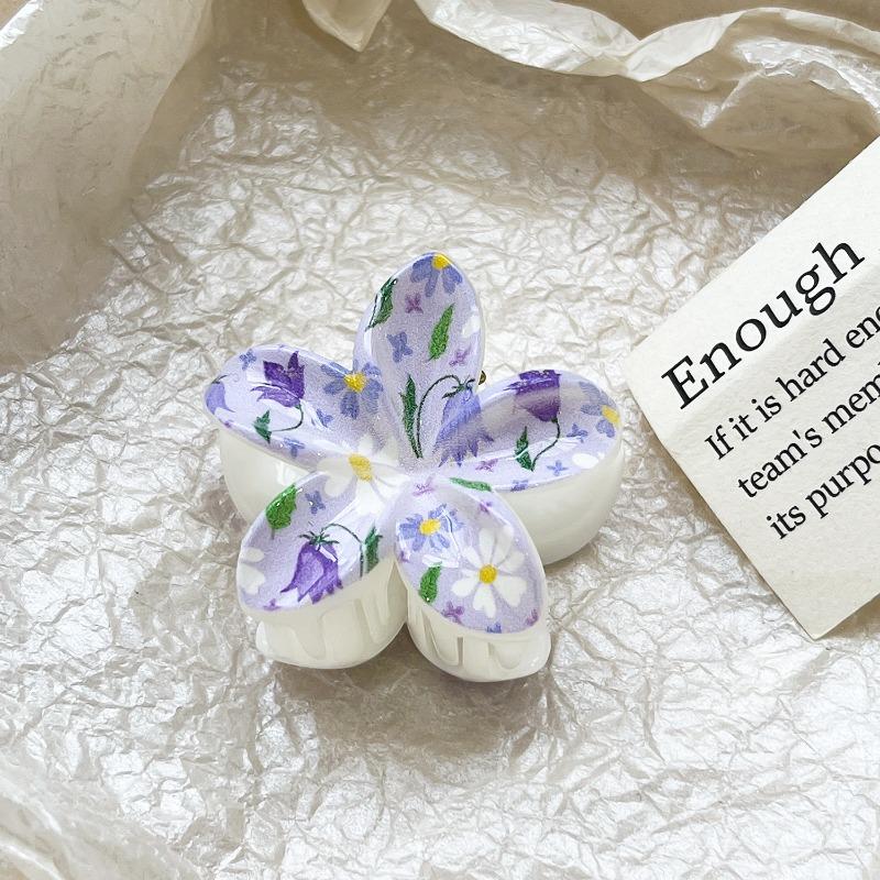 Romantic Frangipani Hair Clips with Printed Hairpins and Flower Hairpins for The Back of The Head