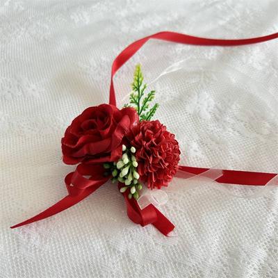 Handgelenk-Blumen-Armband, Seide, Hochzeitszubehör, Braut, Bräutigam, Rosen-Corsage, Brautjungfer