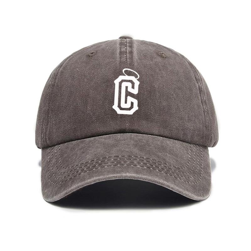 Washed Denim Baseball Cap Outdoor Casual Printed Hat Men and Women Same Style Korean Style Sun Hat Sports Peaked Cap