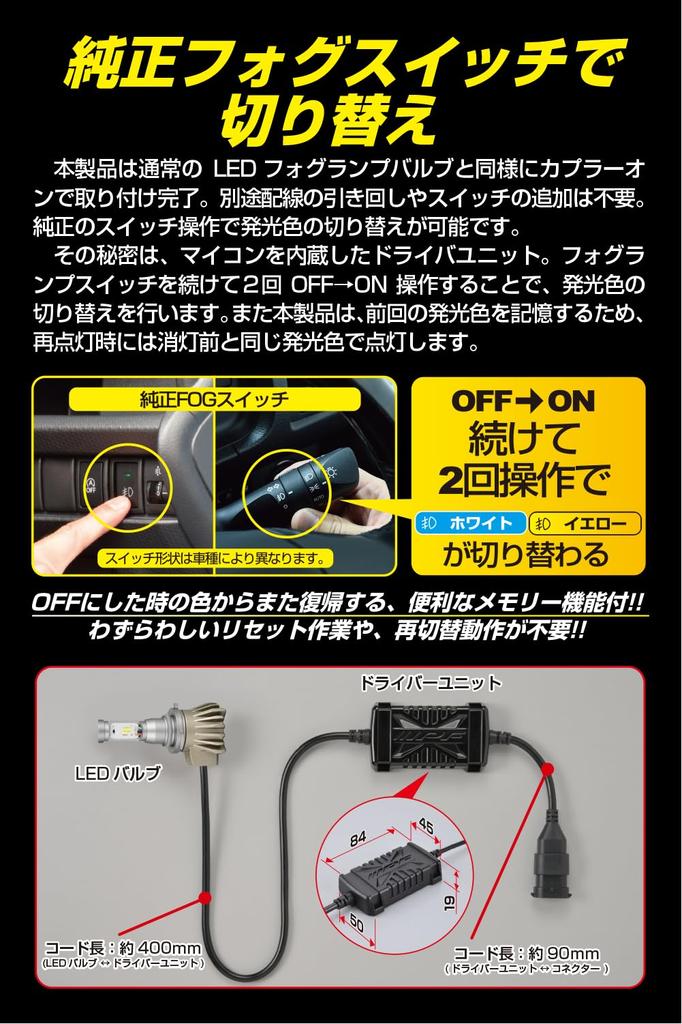 M's Basic by IPF Fog Lamp LED Car HB4 2500lm