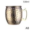 530ml Edelstahl Moscow Mule Becher Cocktail Weinglas Gehämmert Kupferfarben Bierkrüge Kaffeetasse Milchbecher Barbecher Trinkgeschirr Langlebig