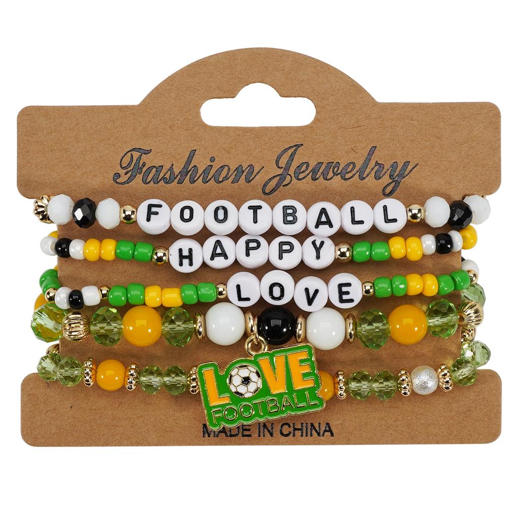 2026 USA Mexico Canada World Cup Soccer Bracelet Fans Unisex Football Shoe Element Beaded Wristband Souvenir Jewelry