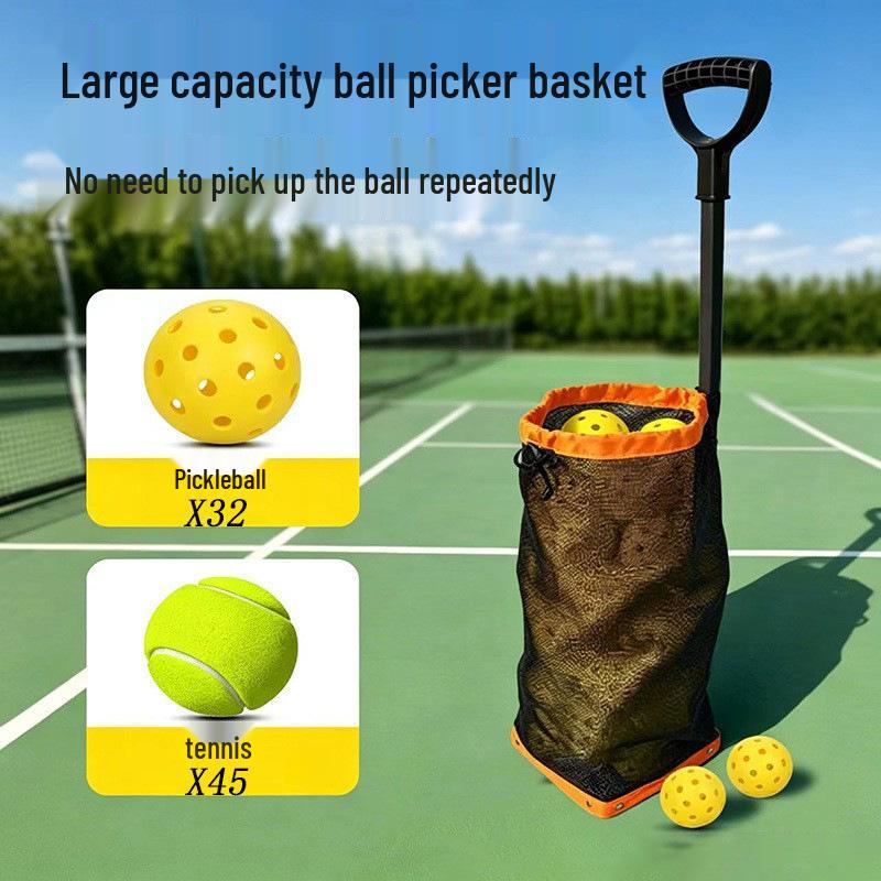 Pikeball Portable Tennis Ball Retriever: Large Capacity, Easy Storage, No Bending Needed
