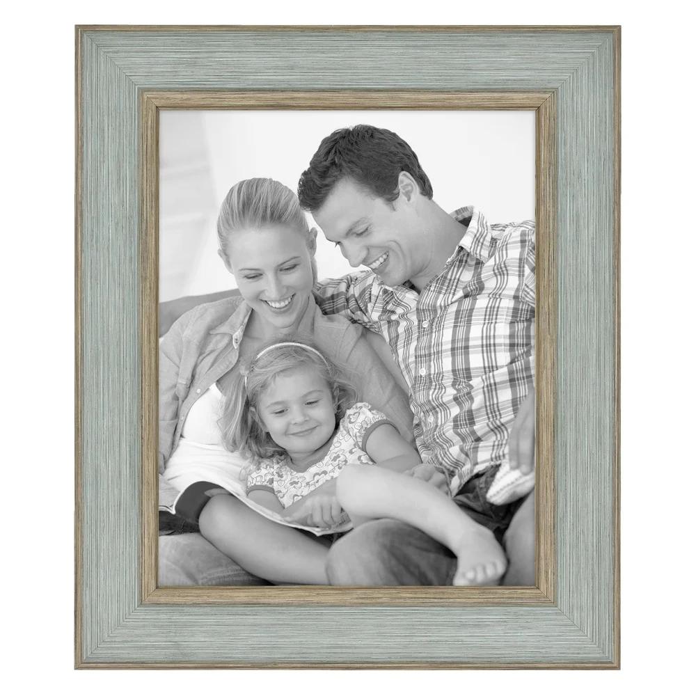 2 Pack 8x10 Decorative Tabletop Picture Frame Durable Plastic Glass Front Multi-Directional Easel Wall Hangers Home Gallery