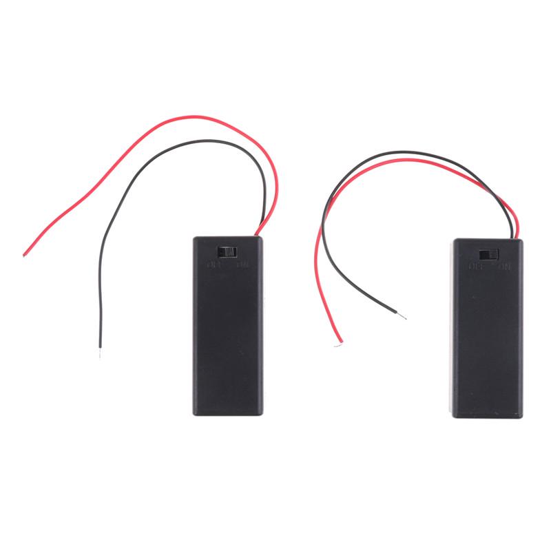 2Pcs 3V 2 Aaa Battery Holder Case With On/Off Toggle Switch Box Pack Cover