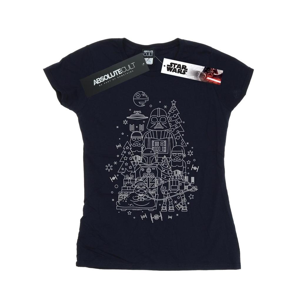 STAR WARS Womens/Ladies Empire Christmas Cotton T-Shirt