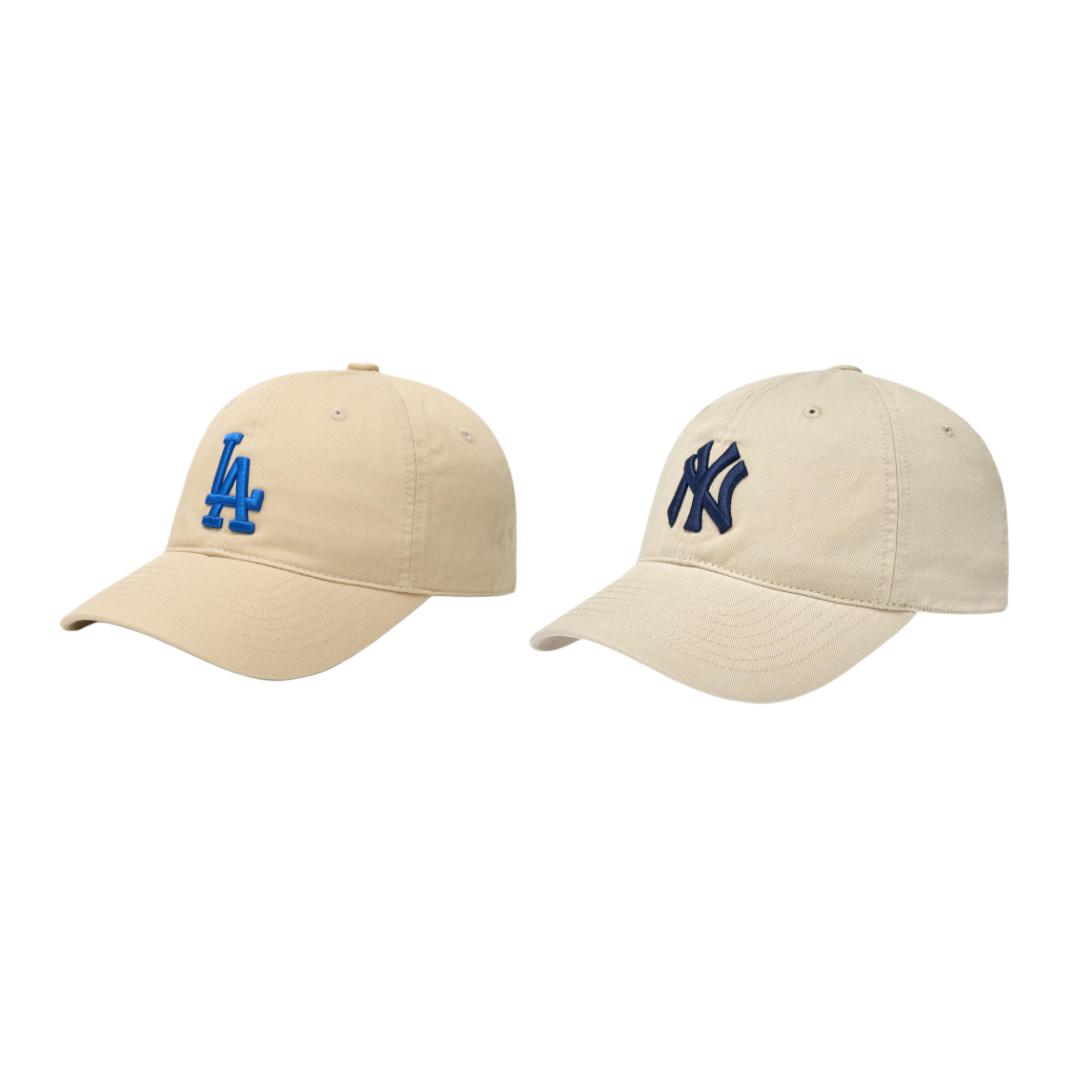 

MLB Cotton Baseball Caps Unisex Beige/Khaki Fashion 3ACP6601N50BGP F