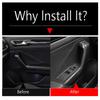 For Volkswagen T-Roc T Roc 2018 - 2025 Carbon Fiber Look Interior Door Armrest Panel Molding Strip Trim ABS Car Accessories 4PCS