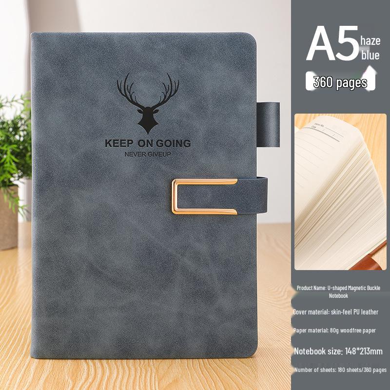A5 Sheepskin Leather Business Notebook – Thick, Soft Cover for Meetings & Records
