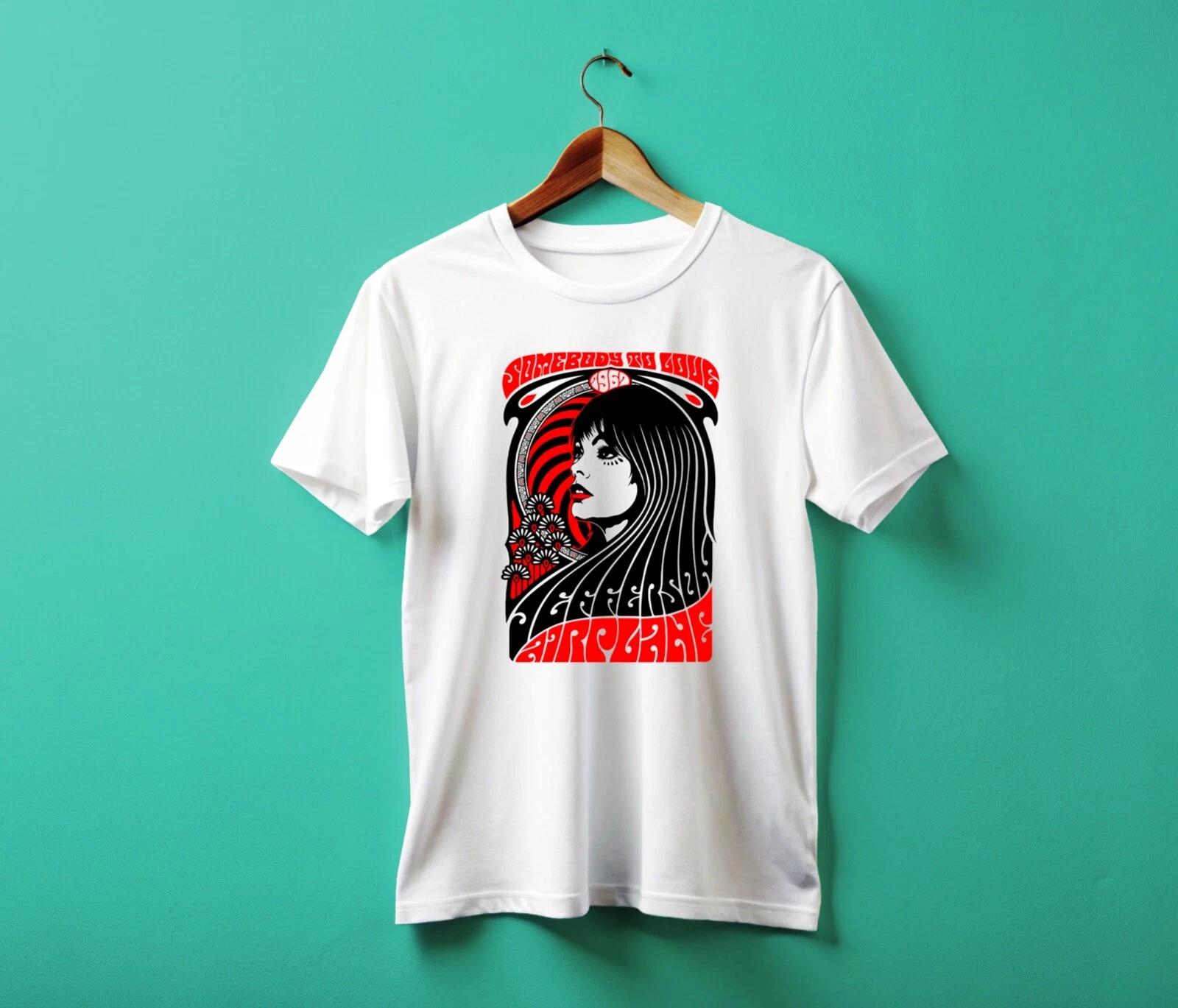 Men s and Women s T-shirts Jefferson Airplane Custom t-shirt WHITE XXXXL
