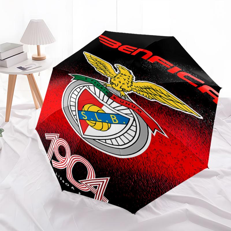 Printed Sport Lisboa e Benfica Printed Folding Umbrella,Outdoor,Leisure,And Travel Umbrella,Durable Umbrella Fabric,Birthday And Holiday Gift
