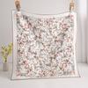 [Flower Dill Fireworks Pattern] Handmade Hemming 100% Silk Silk Scarf for Women, Sun Protection, Multi-functional Mulberry Silk Scarf for Women