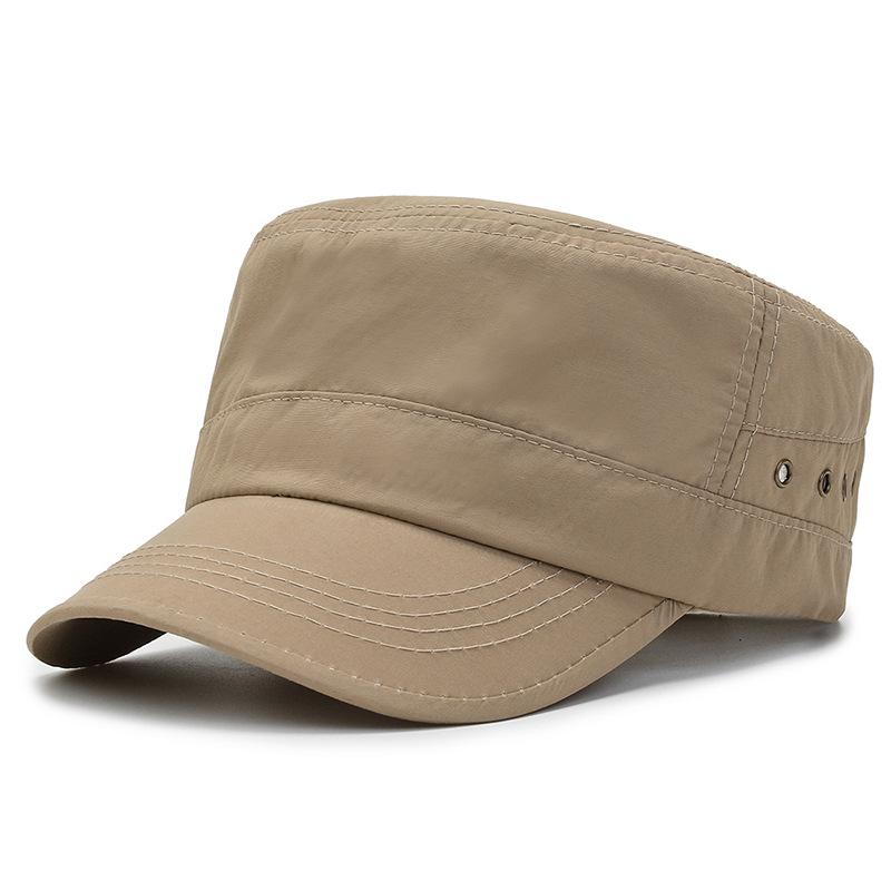 Summer men's flat top hat outdoor quick-drying hat sun hat thin breathable cap men's travel cool hat