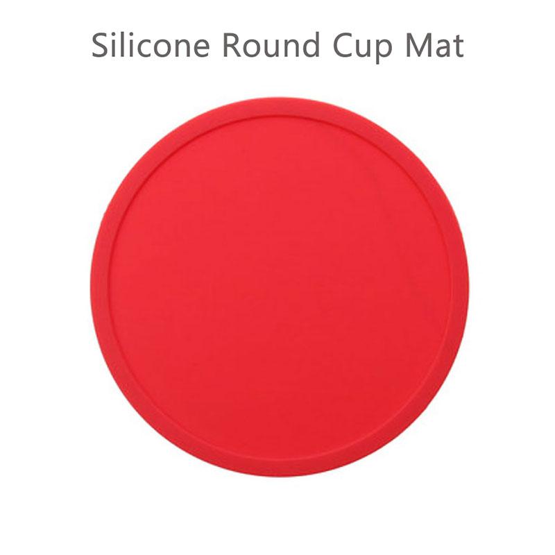 Food Grade Silicone Circular Coaster Waterproof Anti-Slip Hot Beverage Mat for Tea Coffee Glass Use - Home Dining Table Access