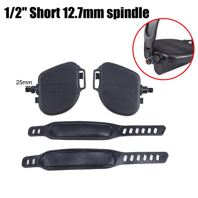 

1Pair Exercise Bike Pedals High Toughness Fitness Bike Pedal Parts Anti Slip With Straps For Indoor Home Gym Replacement Parts A