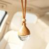 Empty Hanging Car Diffuser Bottles with Natural Wooden Lids Clear Glass Reusable for Homemade Car Air Fresheners