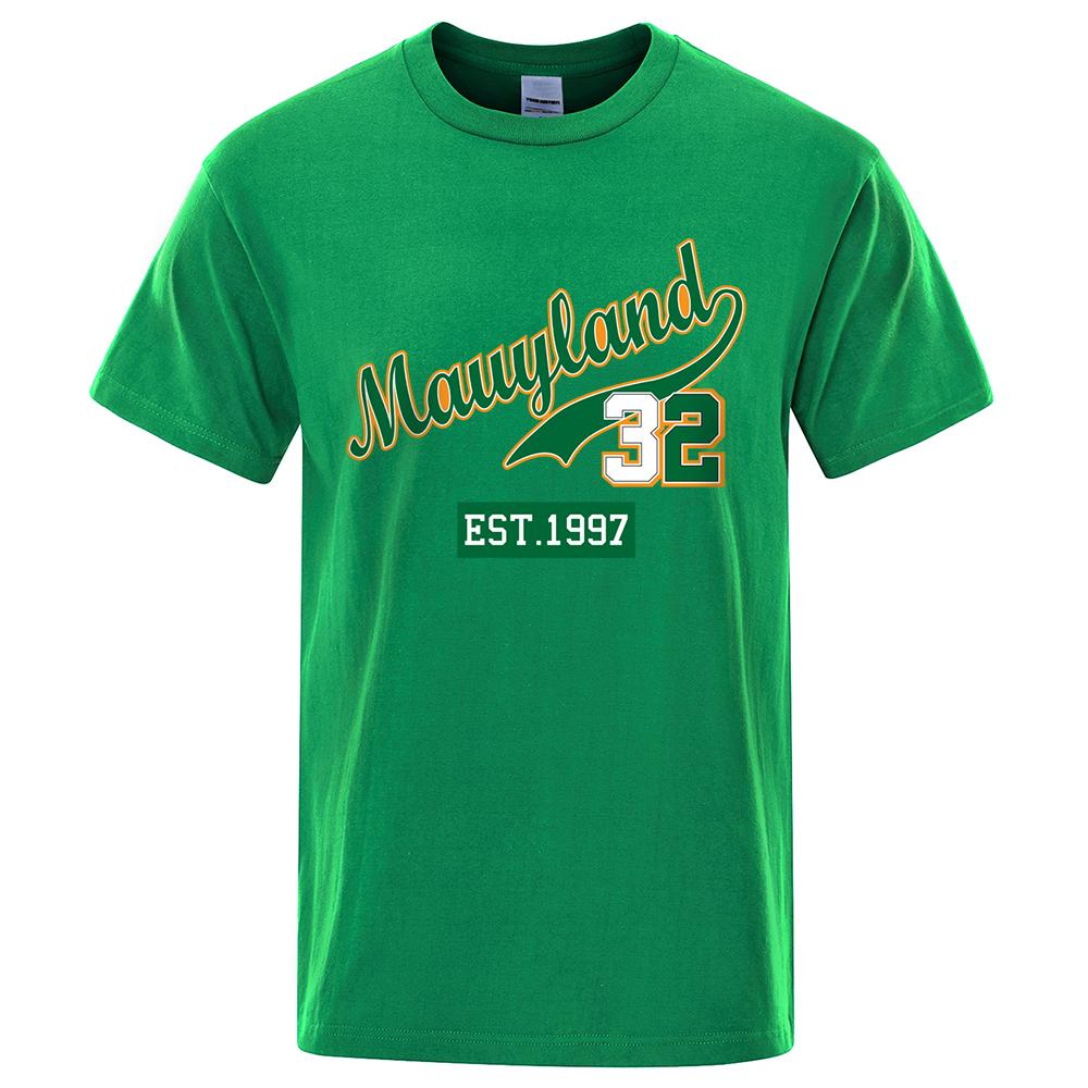 Marllyland 32 Est.1997 Streetwear Letter Graphics Tops Man Casual Oversize T Shirt Cotton Crewneck Loose T Shirts