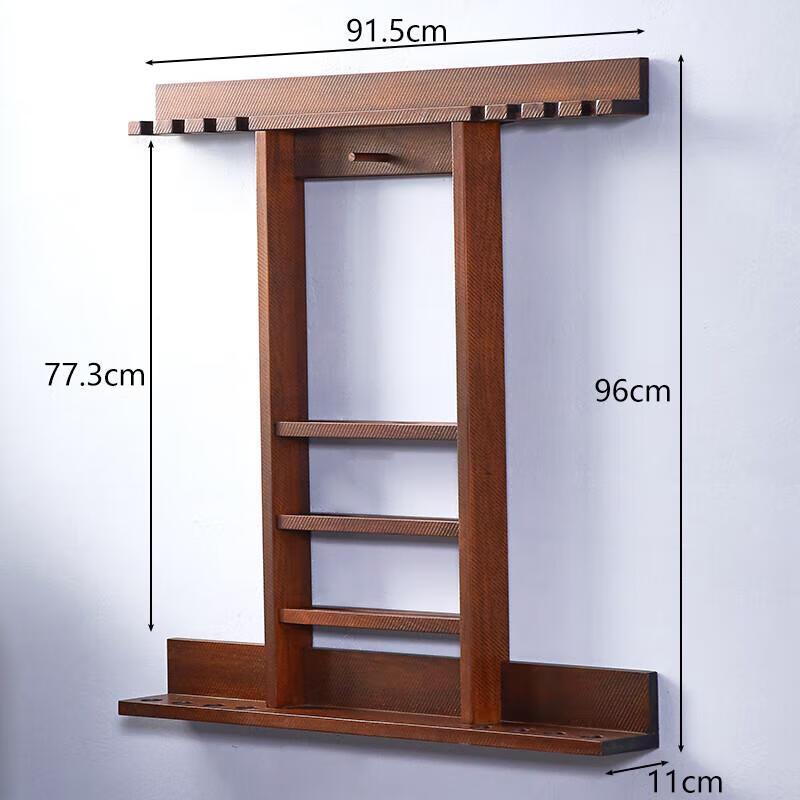 Solid Wood Wall-Mounted Billiard Cue Rack