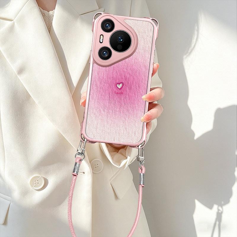 Lucky Love Is Suitable for Huawei P70Pro Mobile Phone Case P80 Advanced P70 Bracket P60 Anti-drop P50 Soft Case