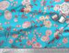 Soimoi Japan Crepe Satin Fabric Leaves,Peony & Dahlia Flower Printed Fabric 1 Metre 42 Inch