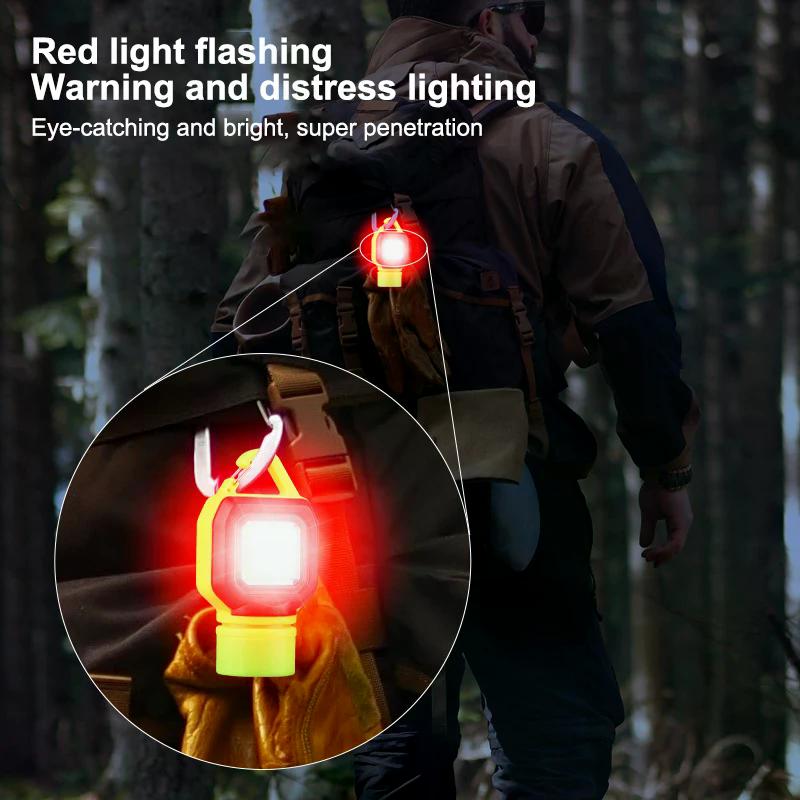 1Pcs Multi-functional Keychain Flashlight Outdoor Portable Work Light Outdoor Camping Light USB Rechargeable Emergency Light