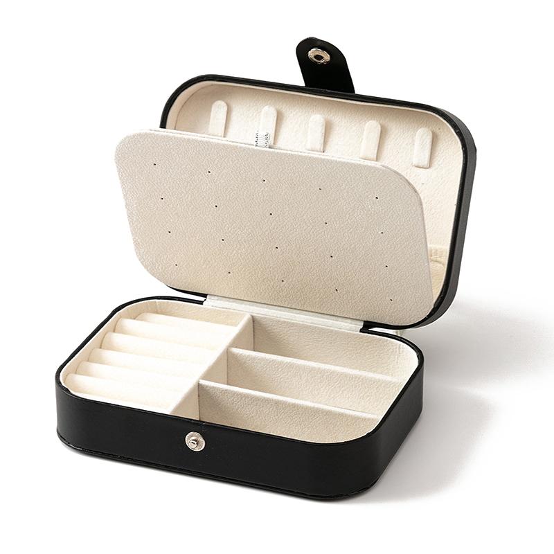 

Портативная дорожная шкатулка для хранения ювелирных изделий из ПУ кожи, многофункциональная шкатулка для хранения ожерелий, браслетов, серег, колец, пылезащитная шкатулка чёрный