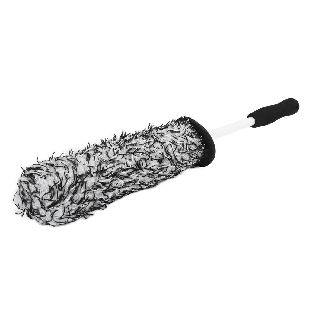 Car Wheel Tire Cleaning Brush Microfiber Soft Multipurpose Long Reach for Exhaust Bumper MudguardGrey White