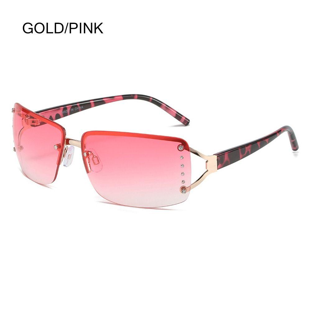 Y2K Flat Top Sunglasses Wrap Around Sunglasses for Women Men Futuristic Frameless Gradient Lens Sun Glasses UV400 Eyewear