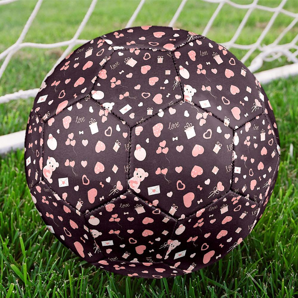 1PC Pink Hearts Gifts Soccer Ball Size 5 Football Machine Sewn Indoor/Outdoor Universal Football W9