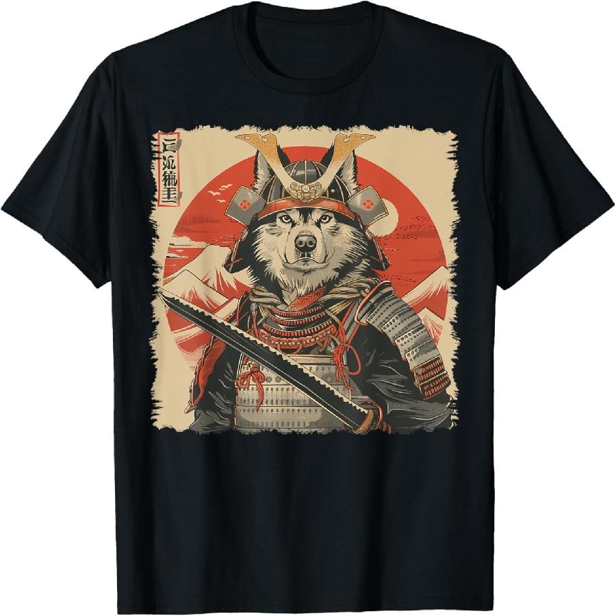 

Alaskan Malamute Dog Japanese Art Samurai Ukiyo-e Vintage T-Shirt for Men Women Kids XXXXXL чорний