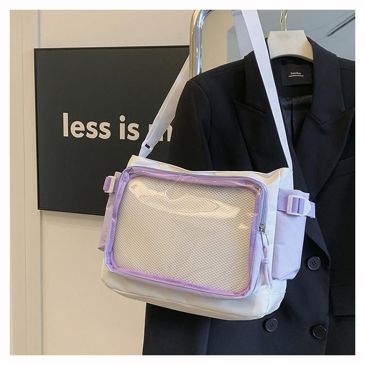Japanese College Style Large Clear Jelly Bag With Zipper For Casual Travel