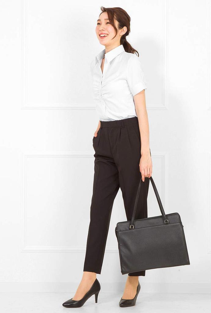 Blouse Shirt with Gathered Short Suit Innerwear Size 13 ABR White [Add Rouge] Women's Chest, Sleeve, [p5048]