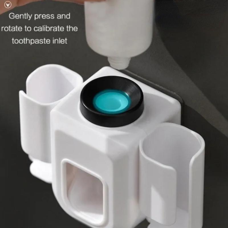 Toothbrush Holder Double Hole Wall Toothbrush Organizer Toothpaste Stand Toothpaste Squeezer Bathroom Accessories Baño  Banheiro