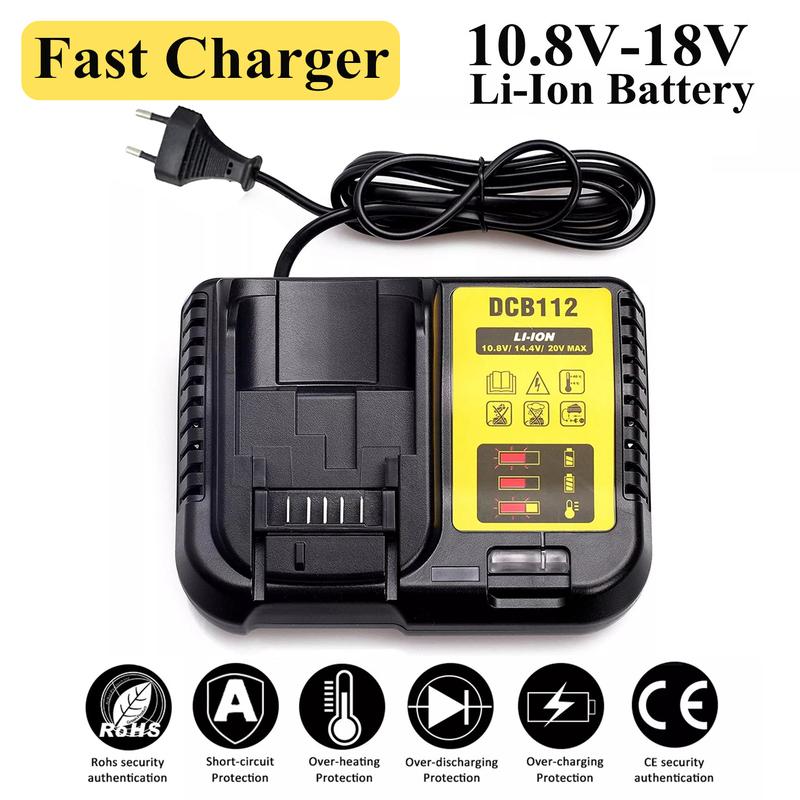 Зарядное устройство для литий-ионных аккумуляторов DCB112 для Dewalt 10.8V 12V 14.4V 18V 20V DCB200 DCB101 DCB115 DCB107 DCB105 DCB140 DCB118 DCB102 DCB104 EU