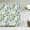 Cactus Pattern Bath Curtain Waterproof Fabric Shower Curtains Fresh Flower Plant Bathtub Screen For Bathroom Home Decoration