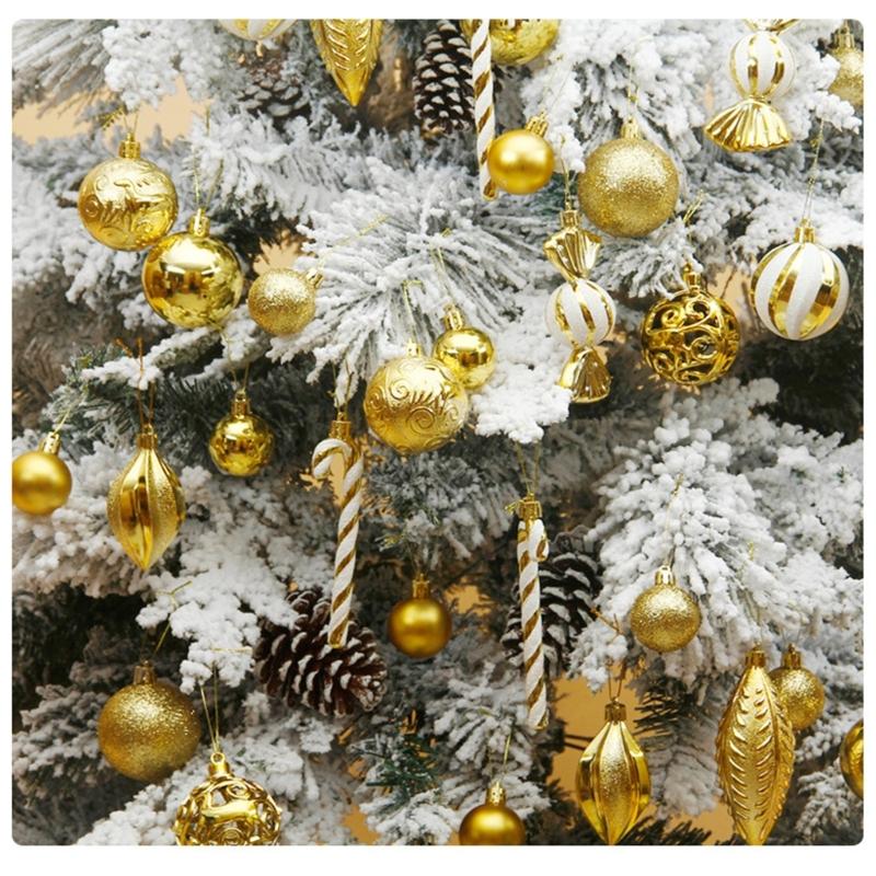 40pcs Durable Christmas Tree Balls Decoration Set Plastic Christmas Baubles Ornaments In Various Colors Ornaments