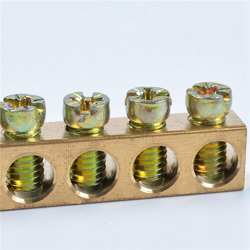 ABGR-Terminal Block Blue Terminal Bus Bar 10 Positions Screw Brass Terminal Grounding Strip Bus Bar Block Pack Of 20