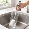 2pcs Long Handle Design Sponge Bottle Brush Sponge Head Cup Washing Brush  Stain Removal