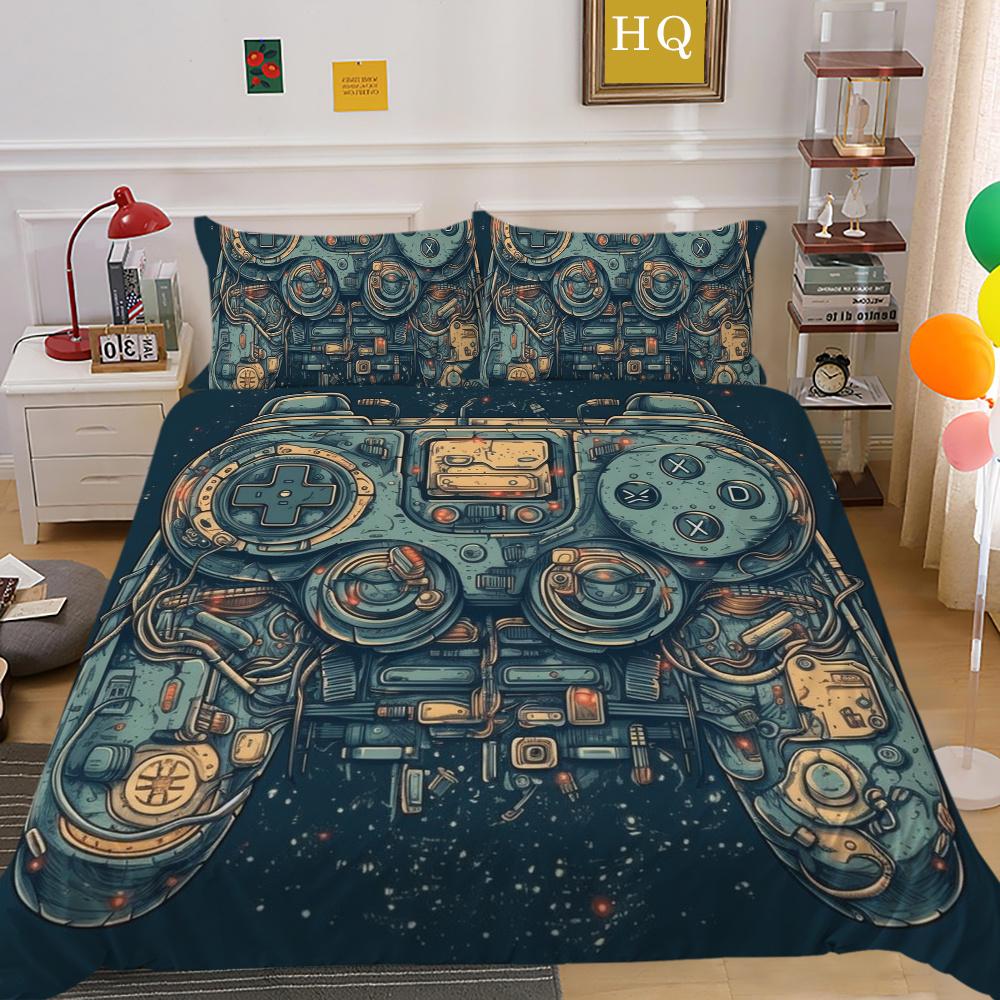 Capa de Edredom Estilo Jogo para Meninos Colchas para Casa Conjunto de Roupa de Cama Tamanho Queen Capa de Roupa de Cama da Moda Ternos de Roupa de Cama para Adolescentes