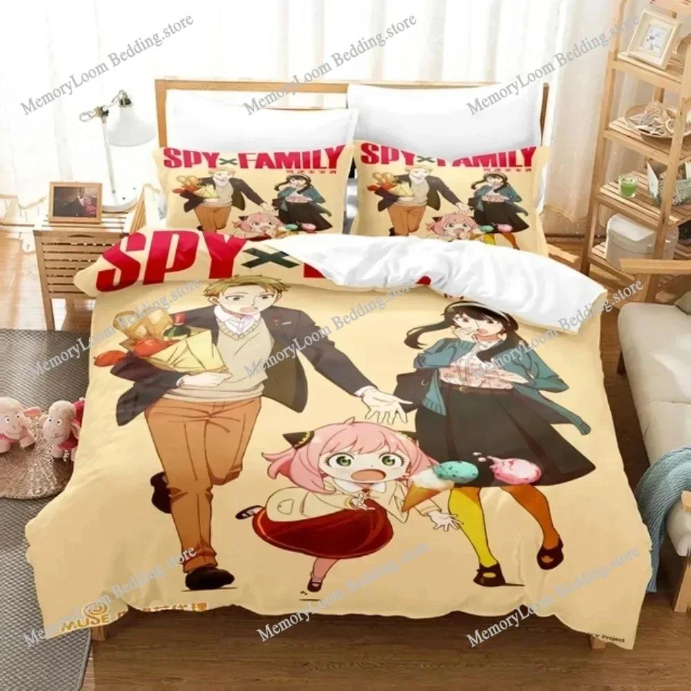 SPY×FAMILY Bedding Set Anya Forger Duvet Cover Set Microfiber Single Queen King Twin Full Size Quilt Cover for Adult Kids